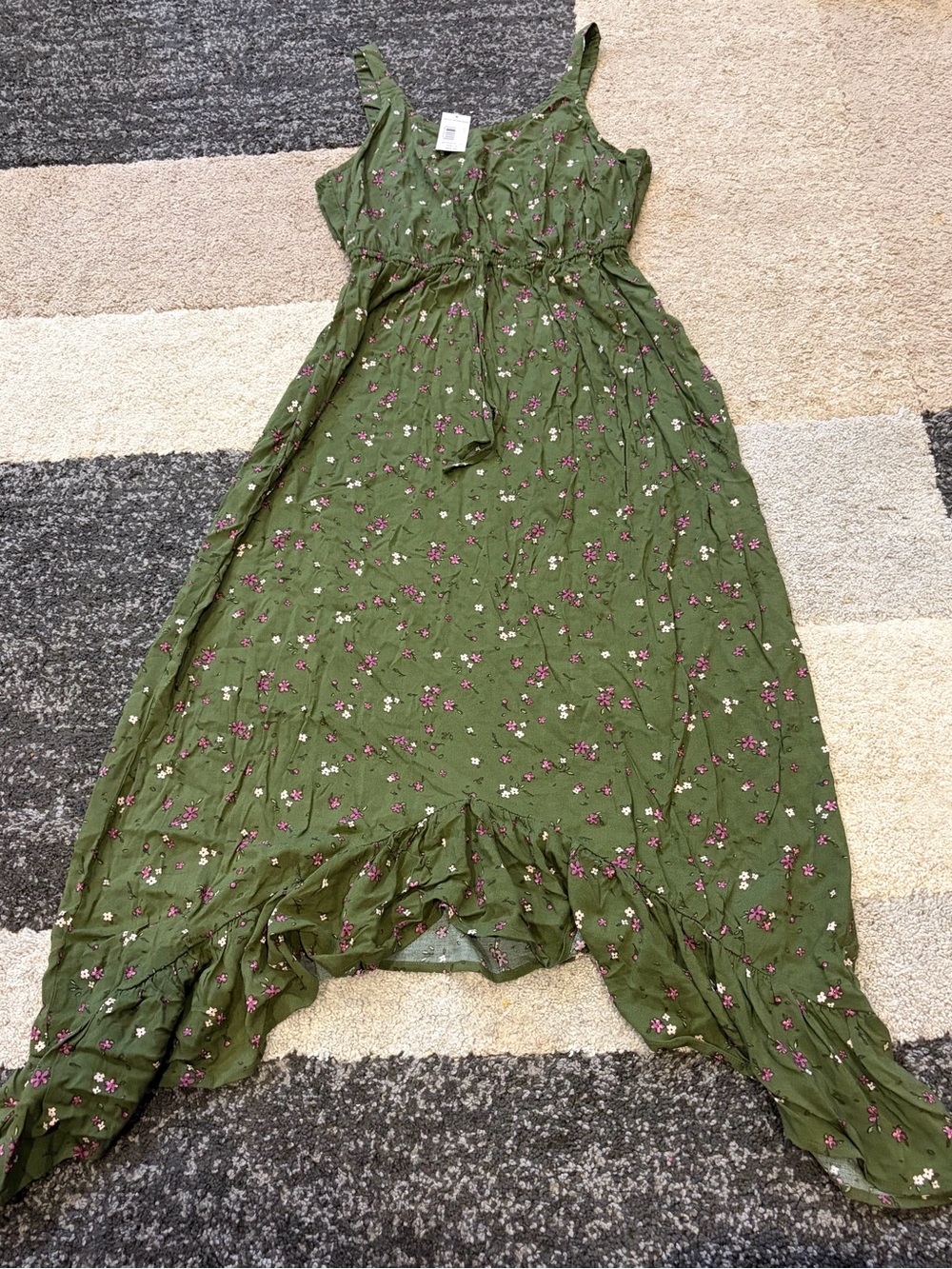 MOD LUSIVE Ruffle Asymmetric Green Slipdress - Small - New with Tags